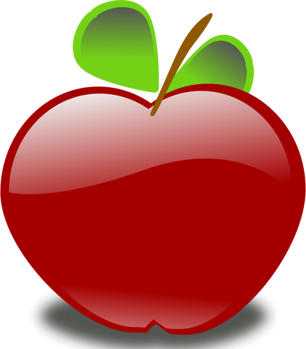 Vector image of shiny red apple